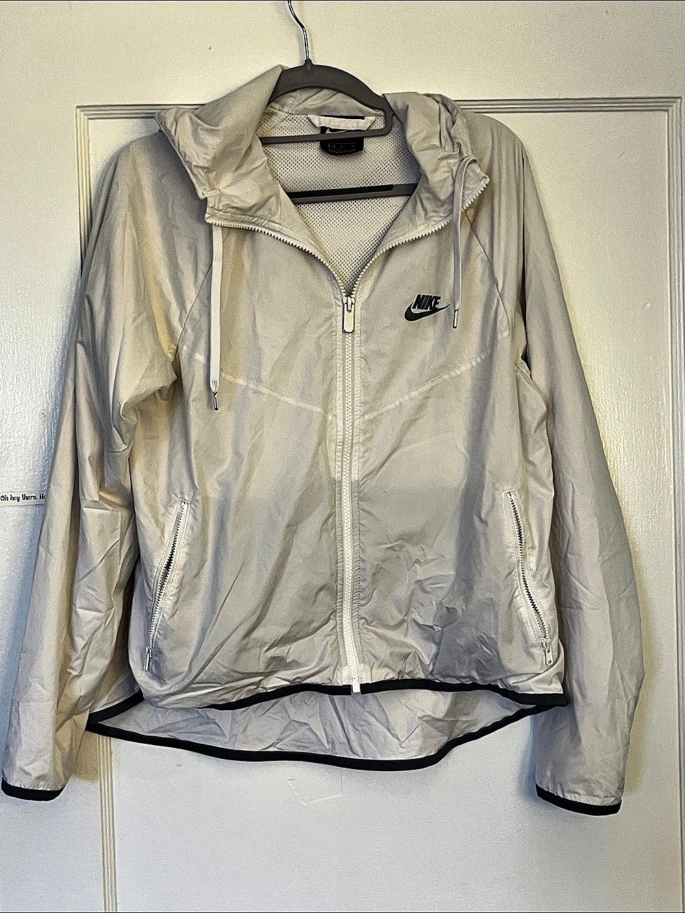 Nike Women's Hooded Windbreaker White Small